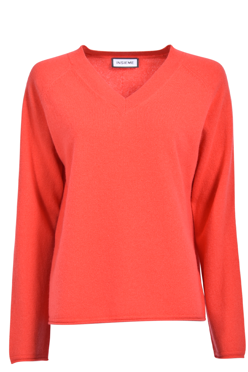 V-Ausschnitt-Pullover mit Raglanärmeln von INSIEME.