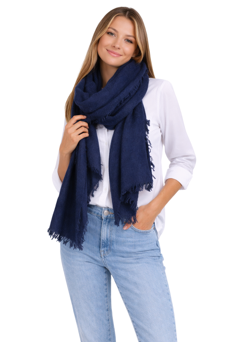 Edles Cashmere-Tuch von PUR SCHOEN, Marine