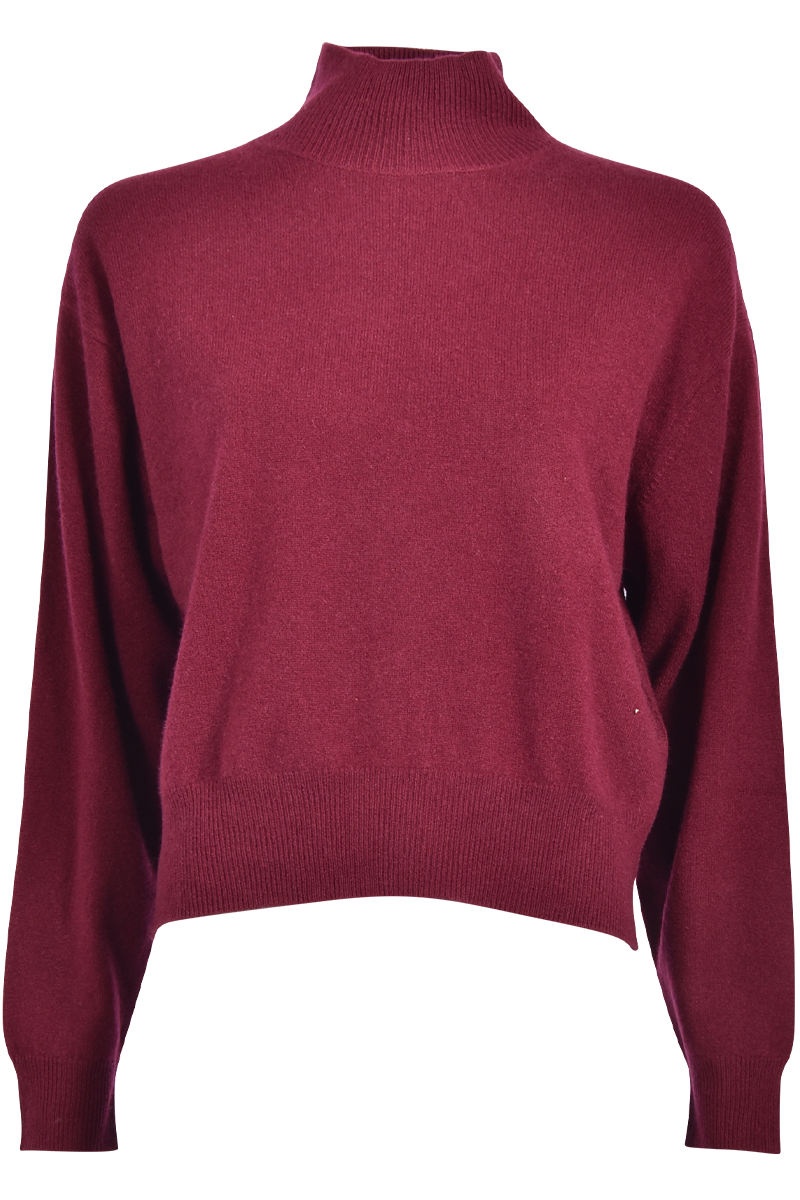 Pullover mit Stehbund aus Boiled Cashmere von STEEN Collection.