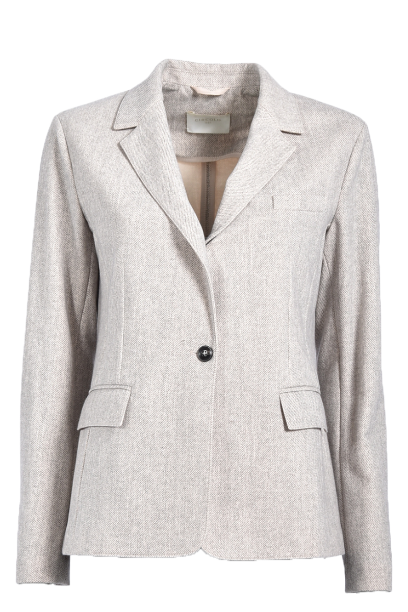 Ungefütterter Blazer mit Diagonal-Melange-Druck von CIRCOLO.
