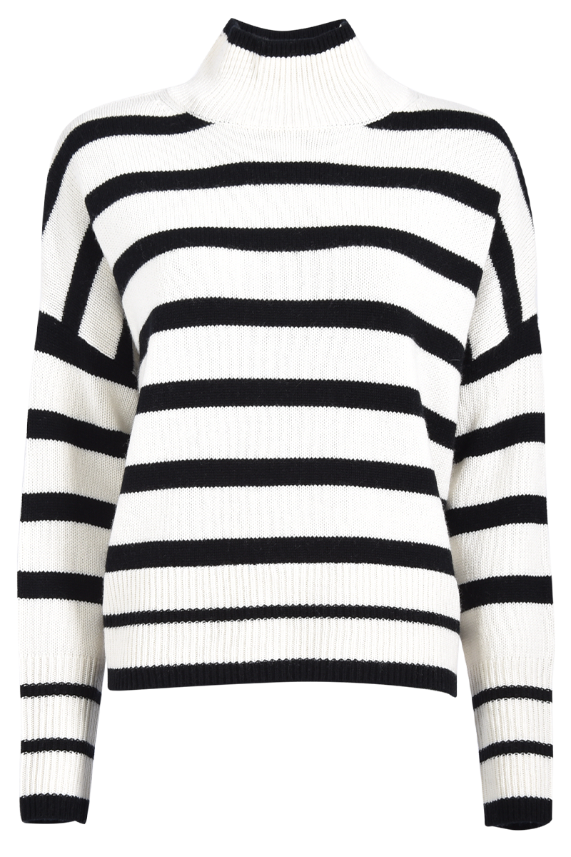 Stehkragenpullover mit Streifen von INSIEME.