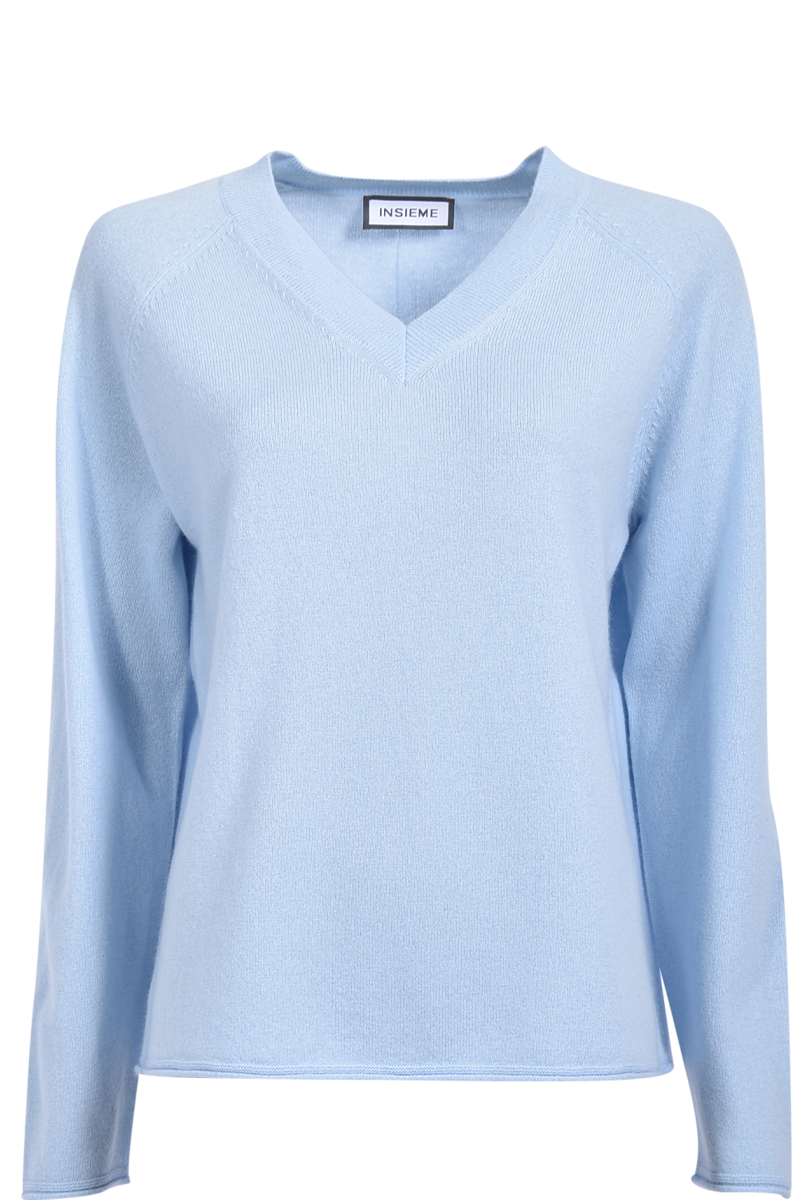 V-Ausschnitt-Pullover mit Raglanärmeln von INSIEME.