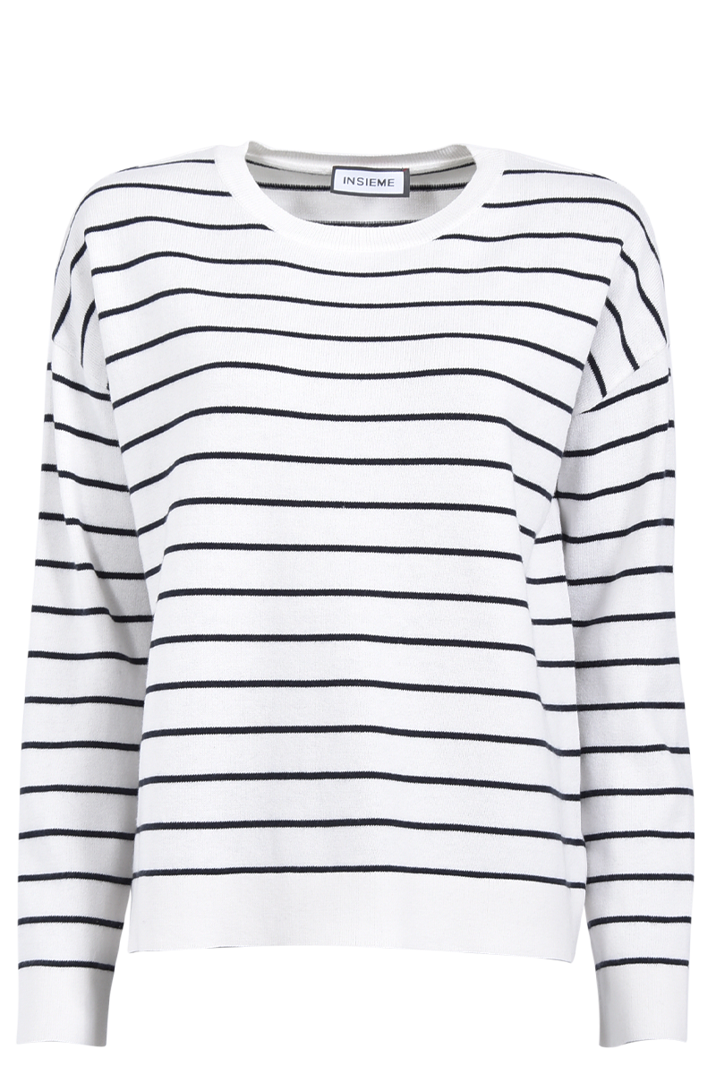 Rundhalspullover mit Streifen von INSIEME