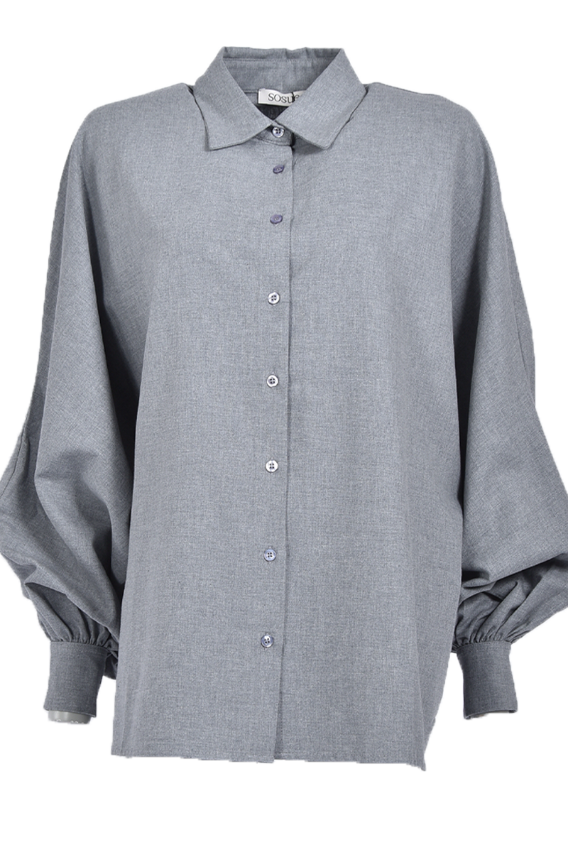 Flanell-Bluse "Antonia" mit Fledermausärmeln von SOSUE