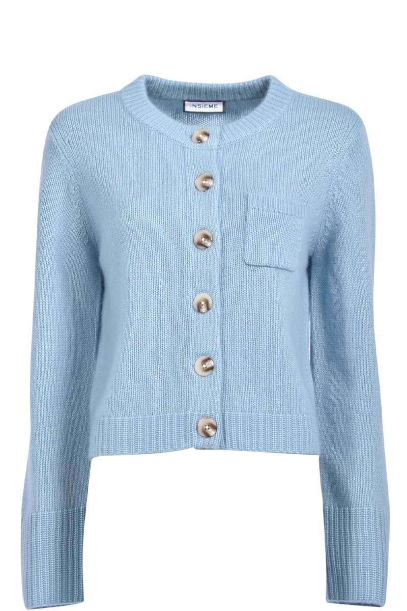 Rundhalsjacke mit breiten Abschlüssen von INSIEME