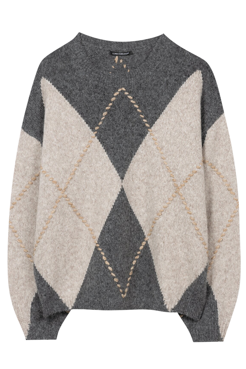 Alpaka-Mix-Pullover mit Muster von LUISA CERANO.