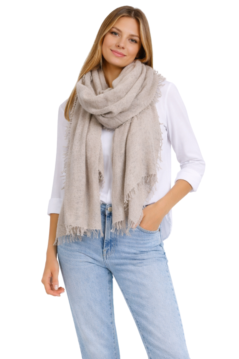 Edles Cashmere-Tuch von PUR SCHOEN, Nougat