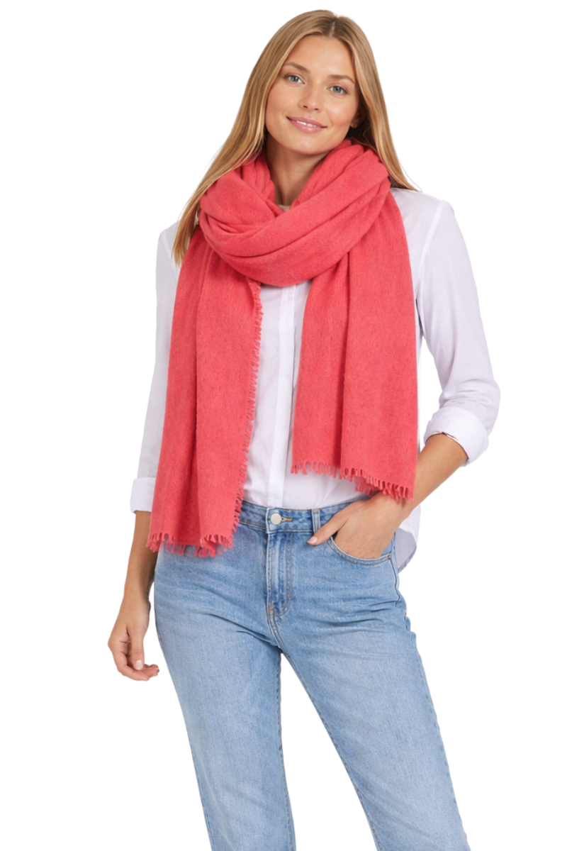 Edles Cashmere-Tuch von PUR SCHOEN, Wassermelone