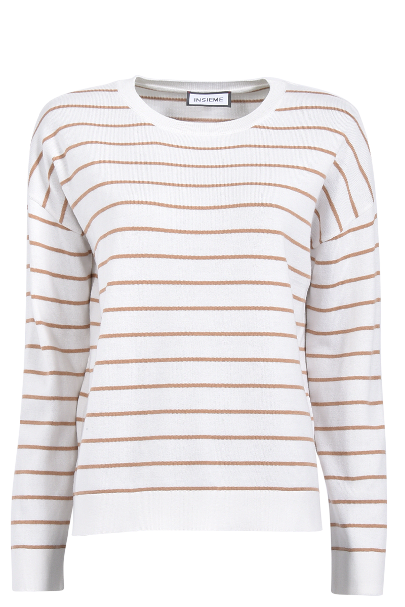 Rundhalspullover mit Streifen von INSIEME