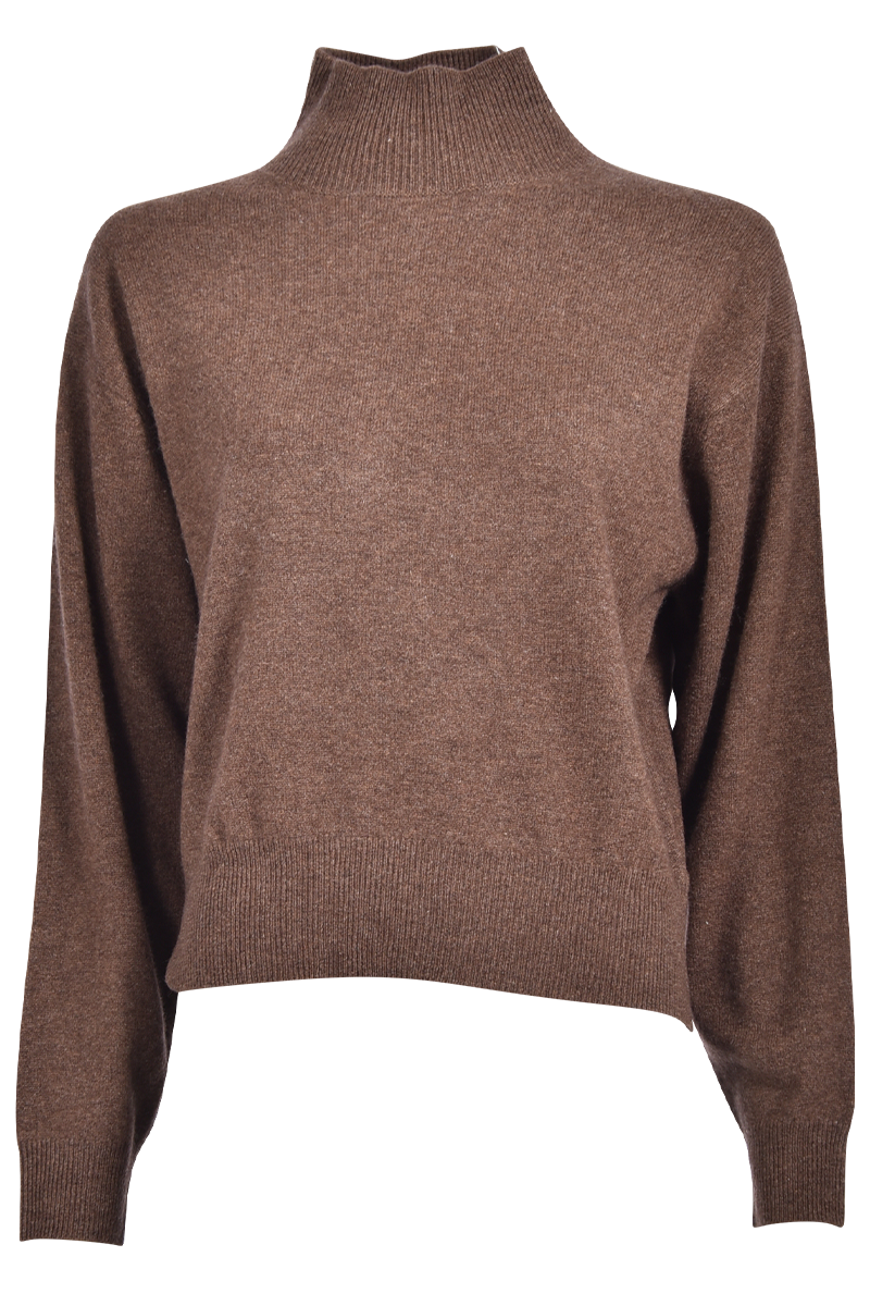 Pullover mit Stehbund aus Boiled Cashmere von STEEN Collection.
