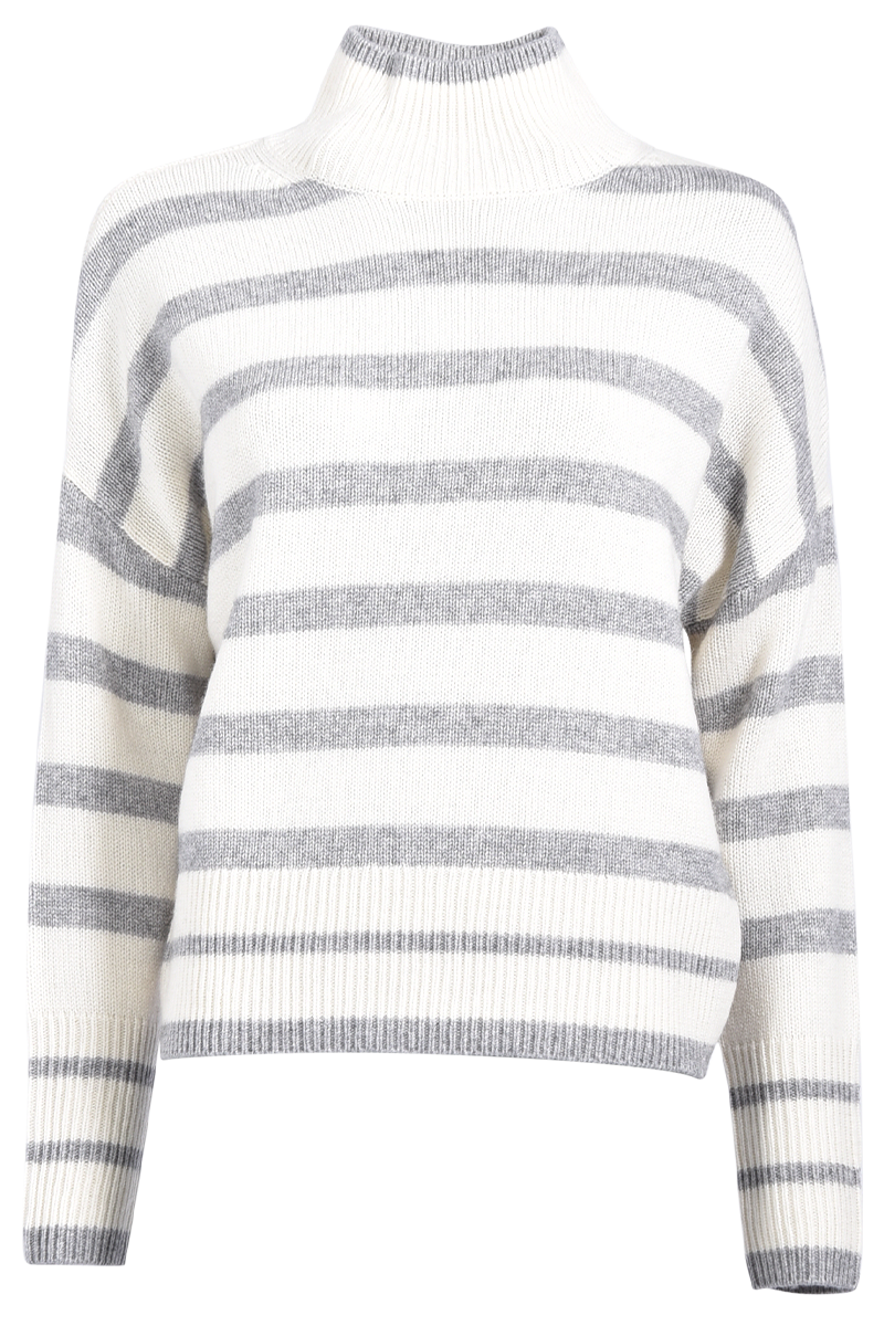 Stehkragenpullover mit Streifen von INSIEME.