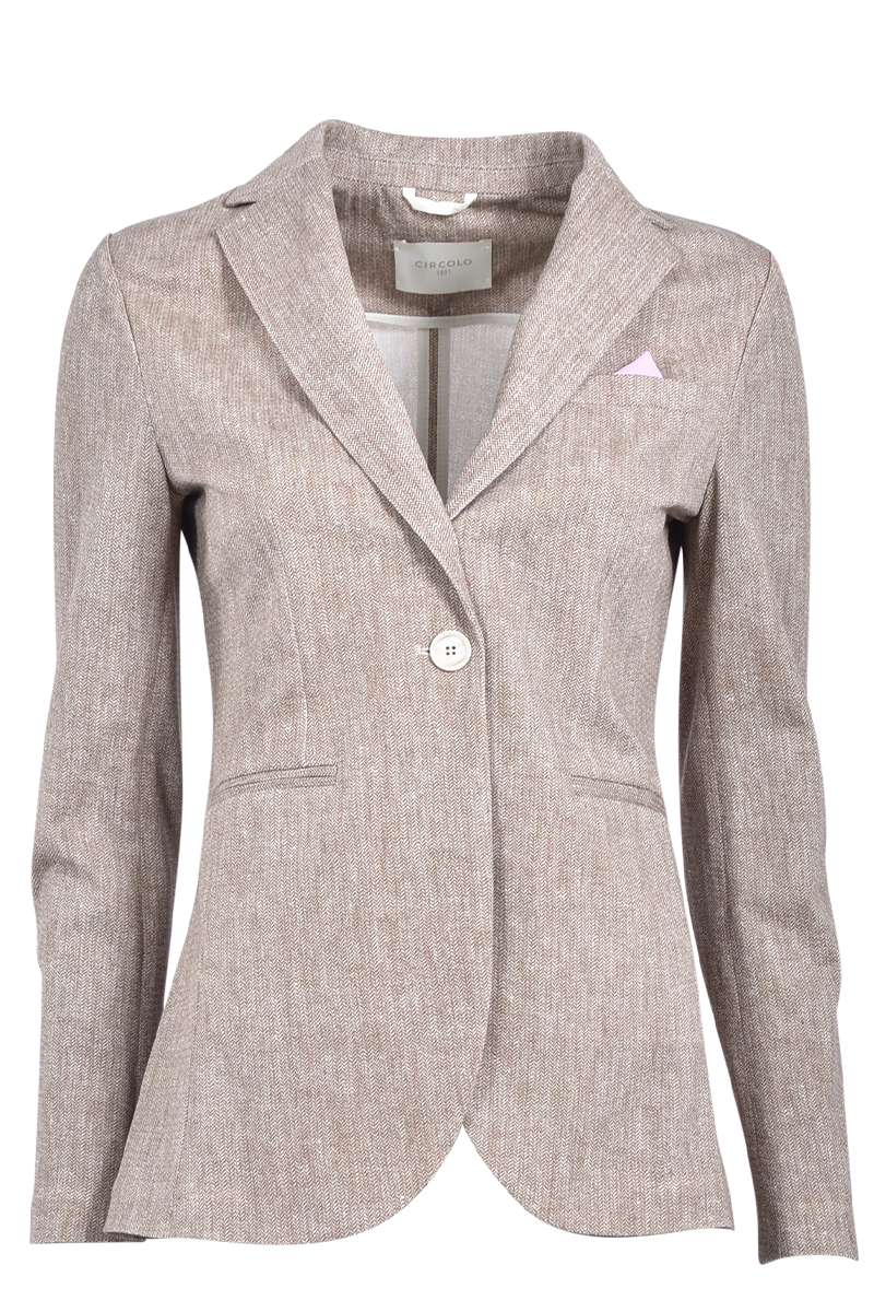 Leichter Jersey-Blazer mit Fischgrätmuster von CIRCOLO.