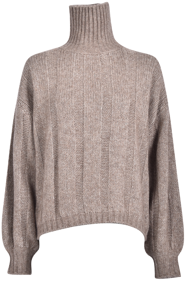 Pullover mit Stehbund in breiter Rippe von STEEN Collection.