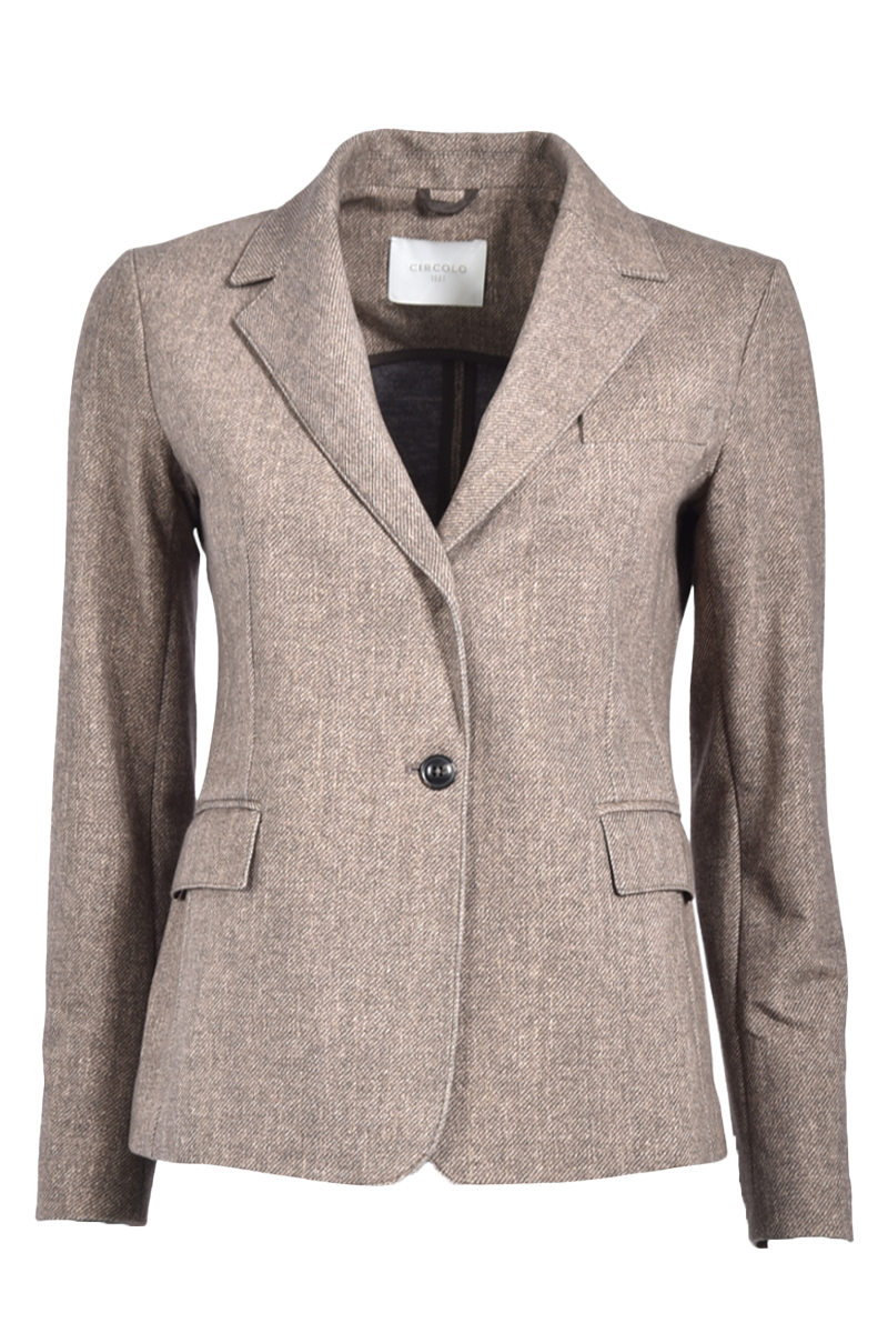 Ungefütterter Blazer mit Diagonal-Melange-Druck von CIRCOLO.