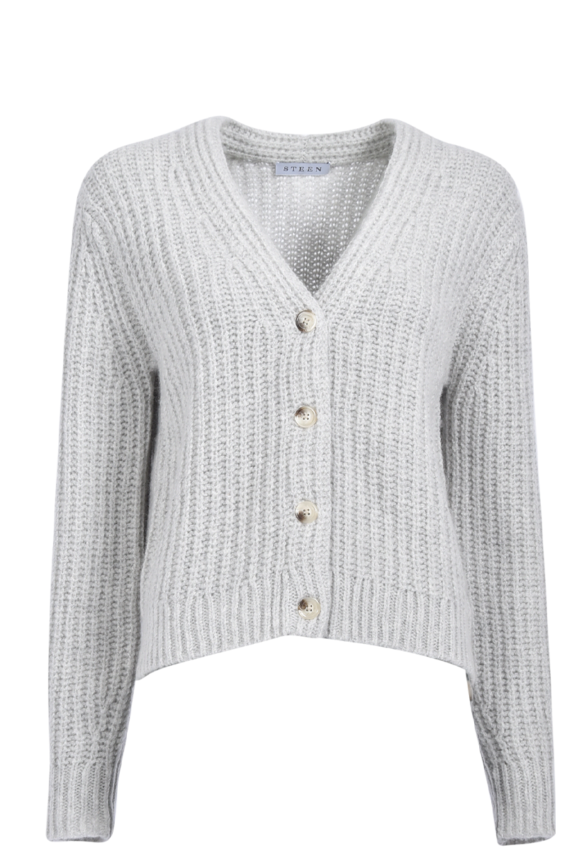 Cardigan in Rippenstrick aus Merino-Kaschmir von INSIEME.