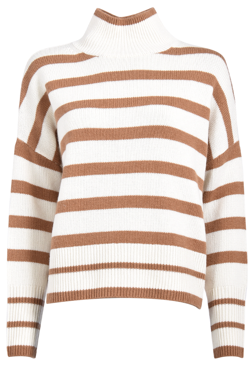 Stehkragenpullover mit Streifen von INSIEME.