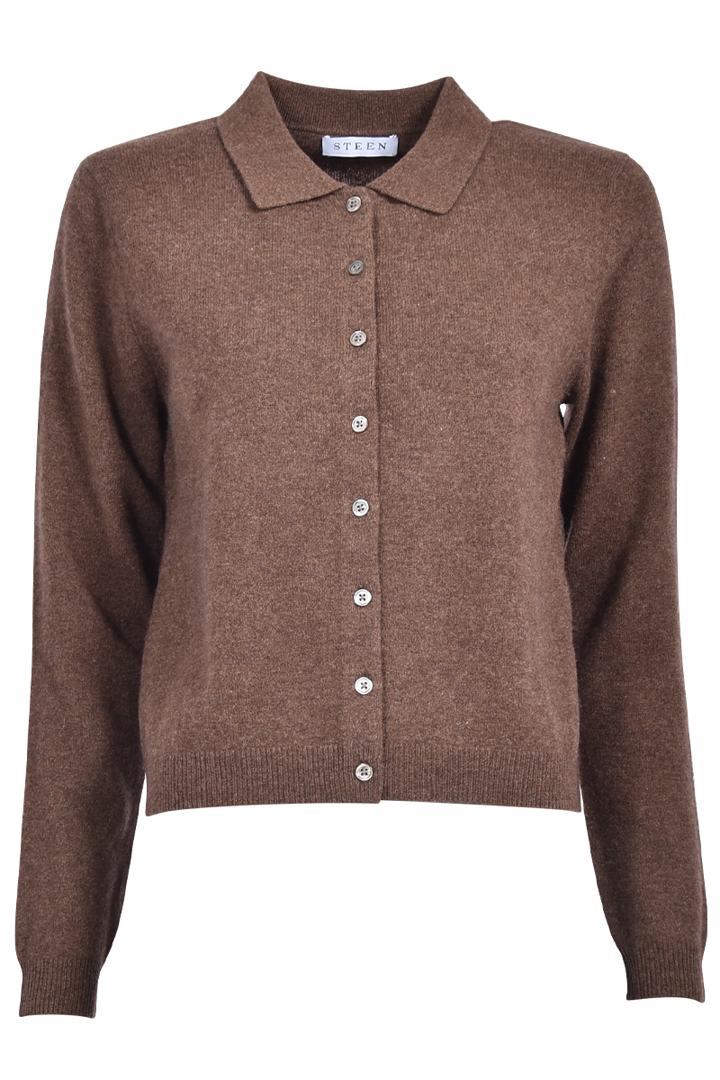 Cashmere-Hemdjacke aus Boiled Cashmere von STEEN Collection.