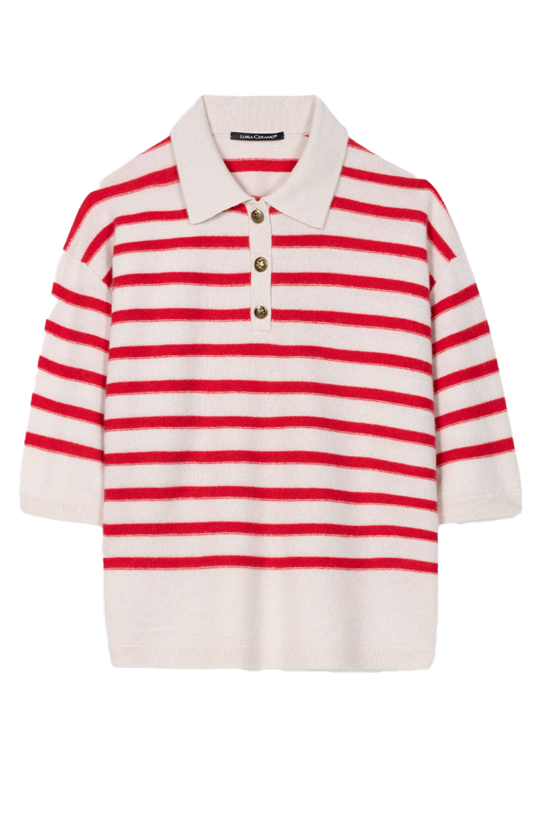 Ringel-Polo aus Kaschmir-Mix von LUISA CERANO.