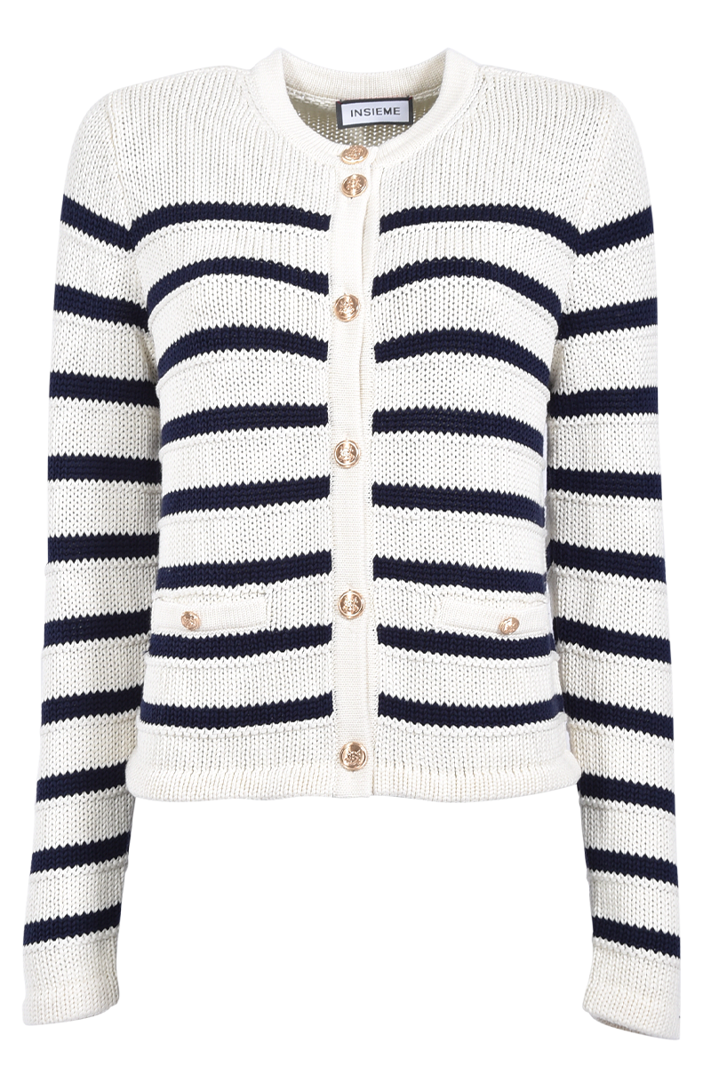 Rundhalsjacke mit Streifen von INSIEME.