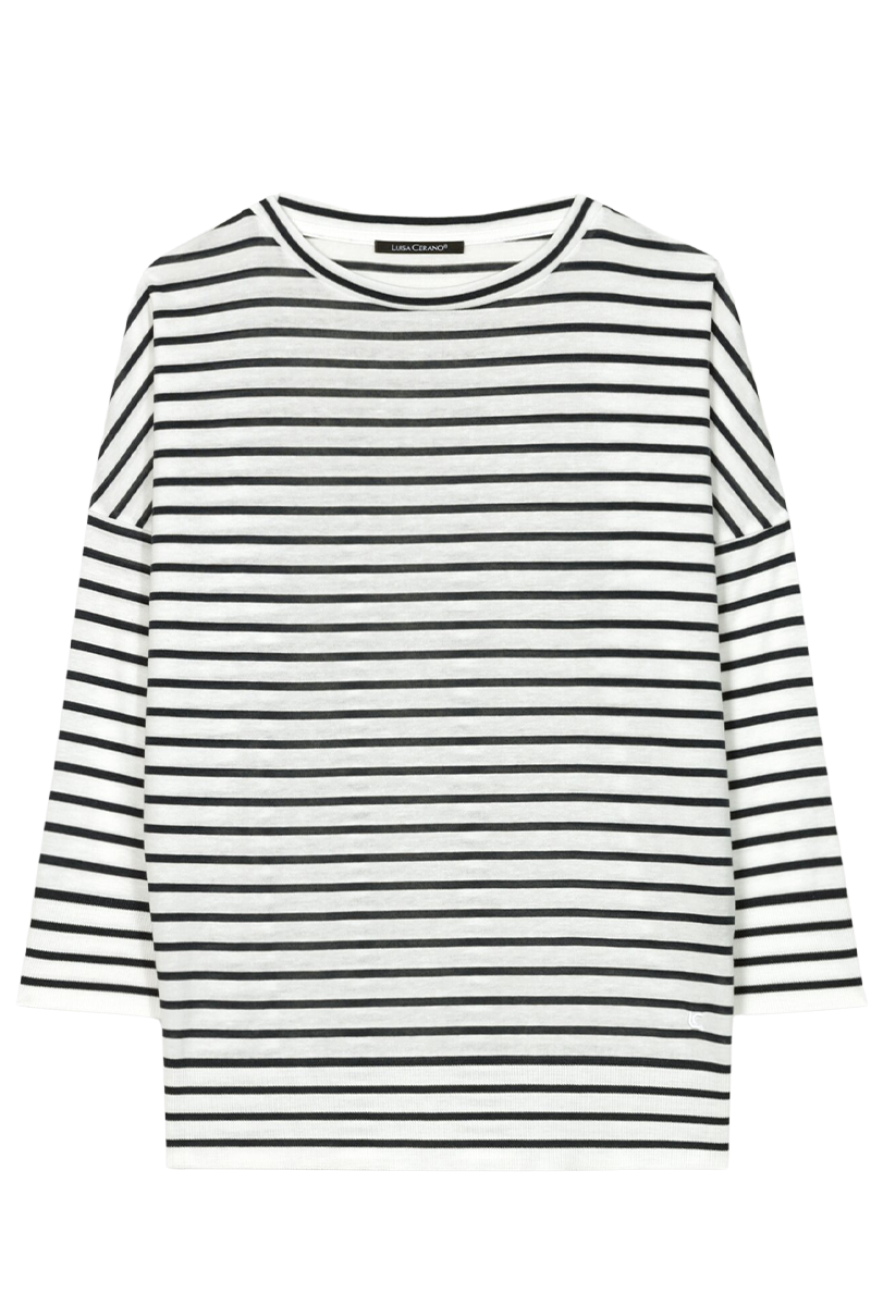 Ringel-Shirt mit Ripp-Details von LUISA CERANO.