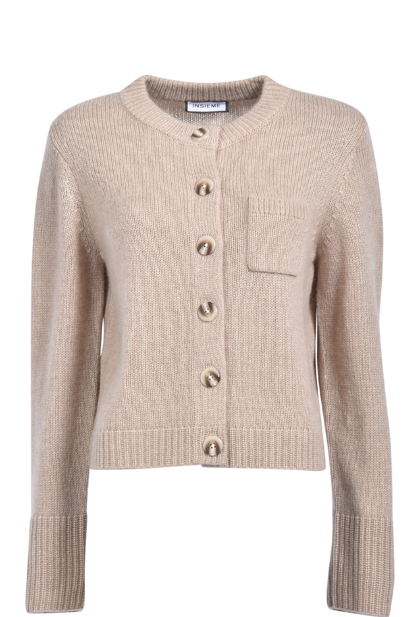 Rundhalsjacke mit breiten Abschlüssen von INSIEME