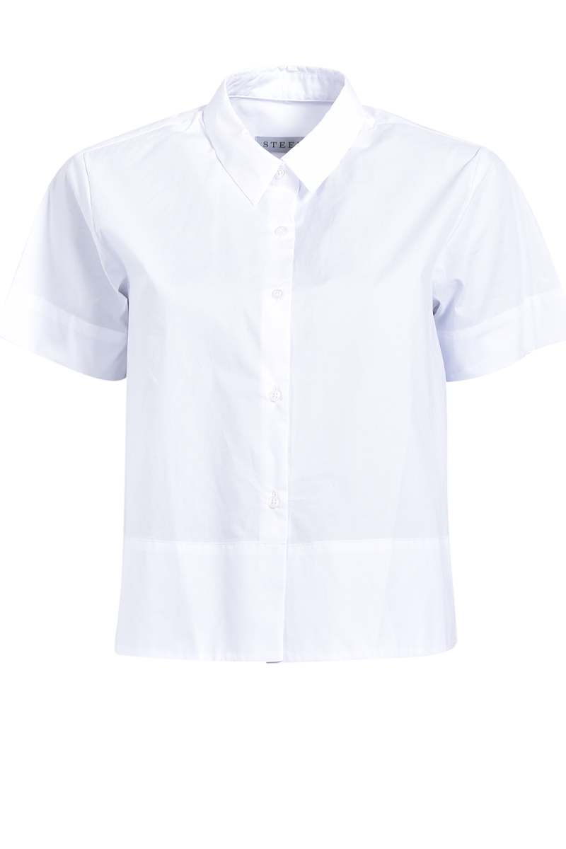 Bluse mit Kurzarm und "Papertouch" von STEEN.