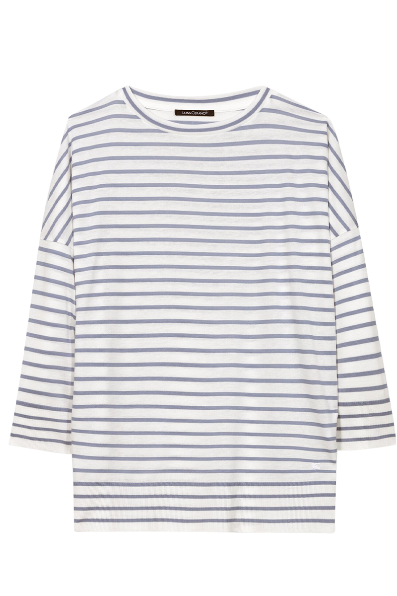 Ringel-Shirt mit Ripp-Details von LUISA CERANO.