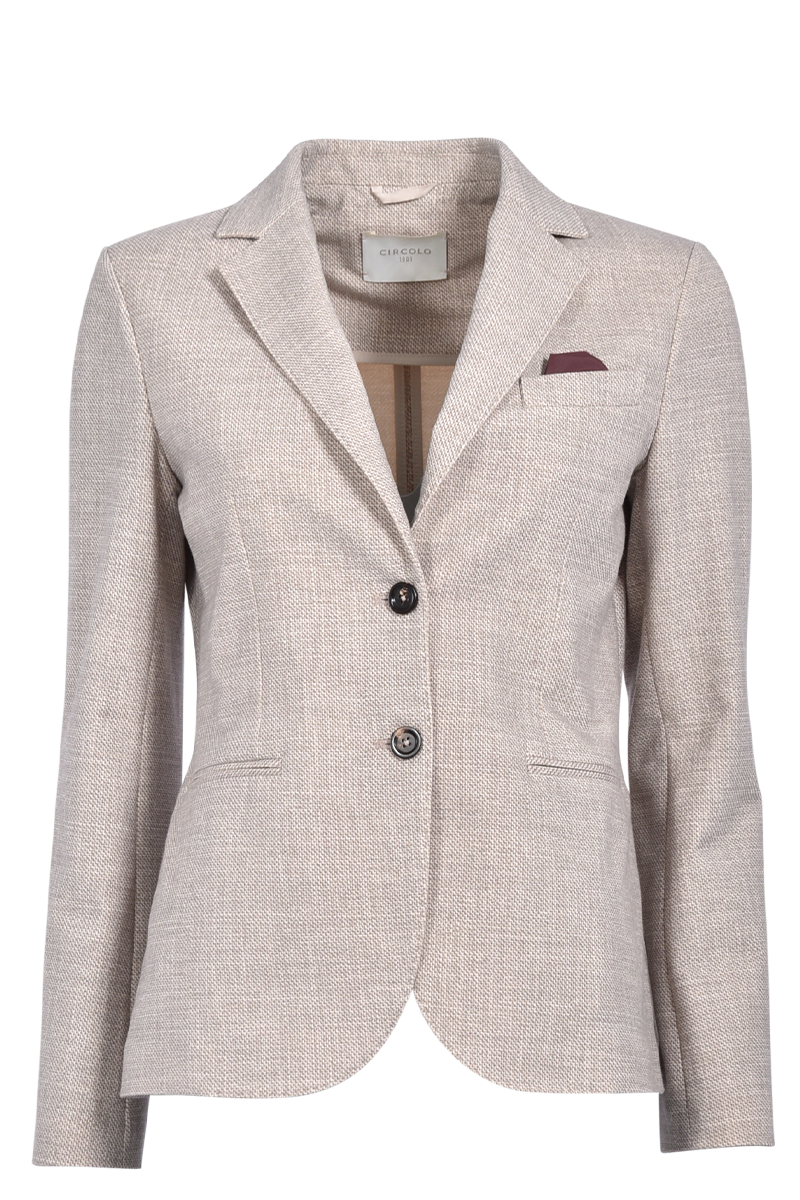 Leichter Jersey-Blazer mit Pfeffer und Salz Muster von CIRCOLO.