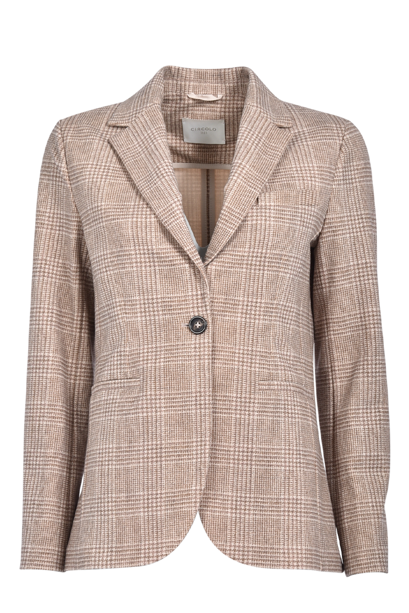 Leichter Jersey-Blazer mit Glencheck Muster von CIRCOLO.