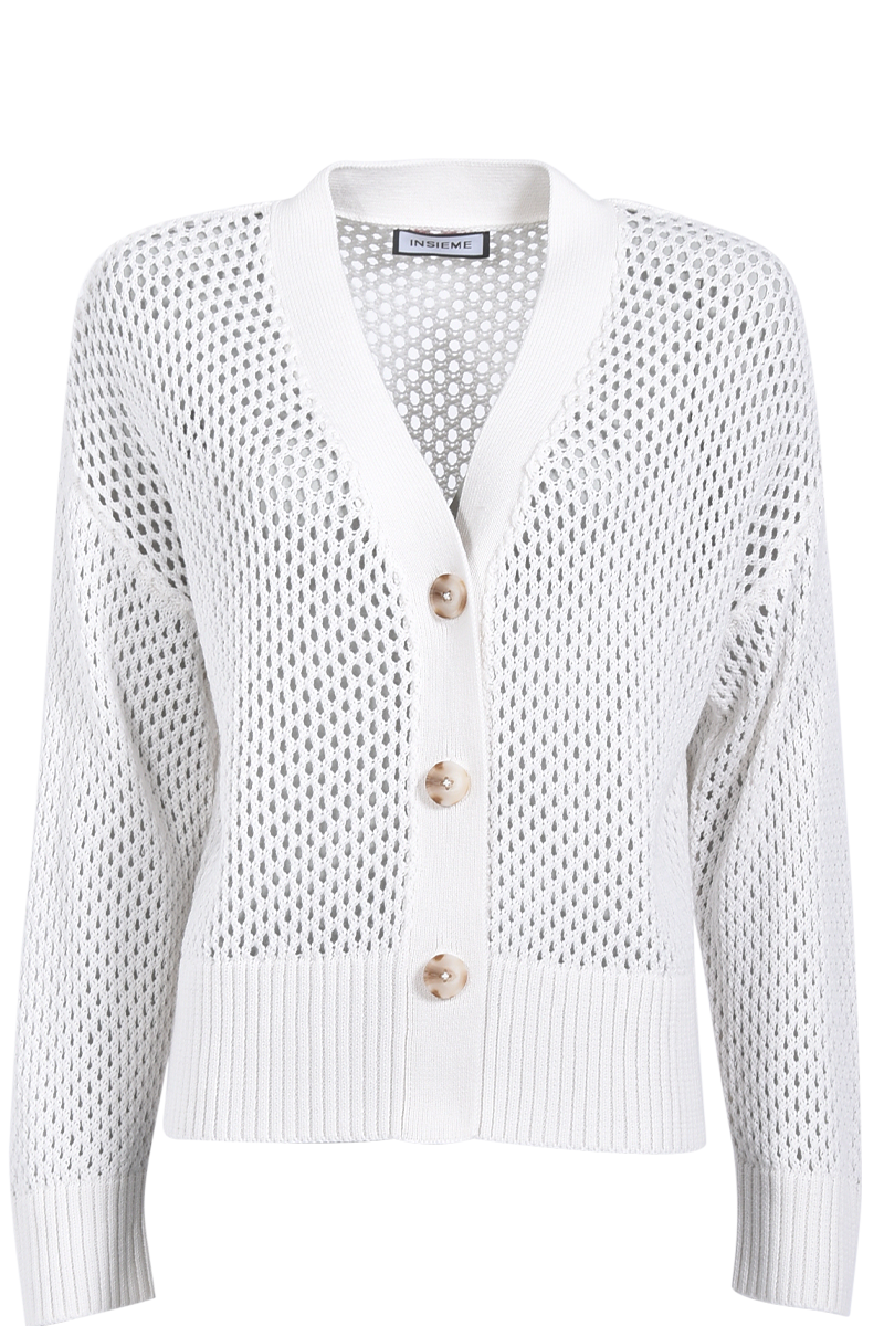 Cardigan mit Lochstrick und 3 Knöpfen von INSIEME