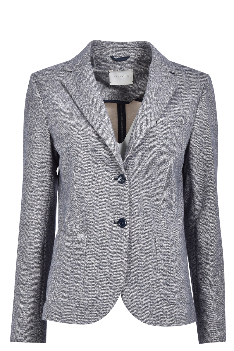 Leichter Jersey-Blazer mit Fischgratmuster von CIRCOLO.