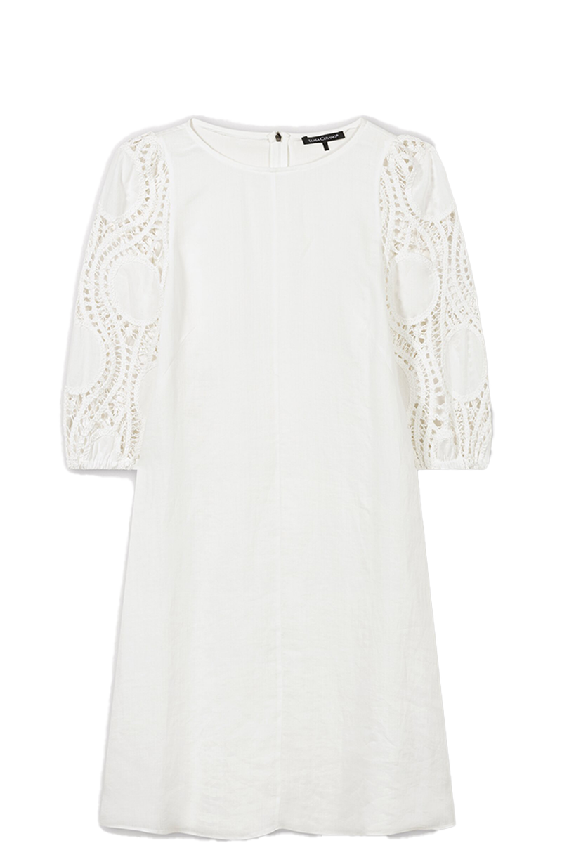 Luisa Cerano Black Dress With Crochet Details 798504 3500 Col 0001 main image 1