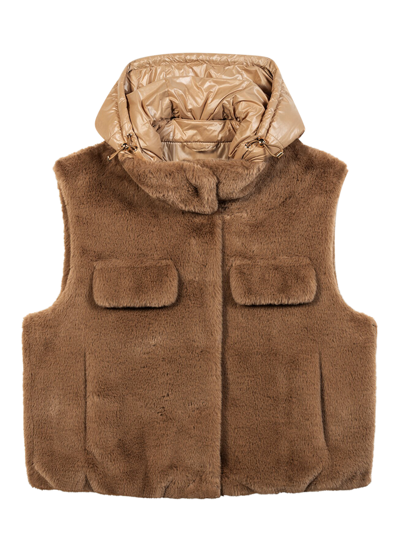 Weste in Fell-Optik von LUISA CERANO. Weste in Fell-Optik von LUISA CERANO.