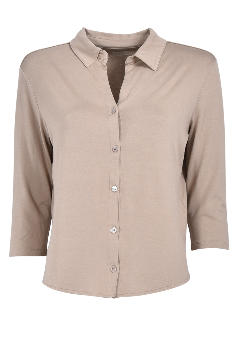 Geknöpftes Shirt mit 3/4-Arm von MAJESTIC Geknöpftes Shirt mit 3/4-Arm von MAJESTIC