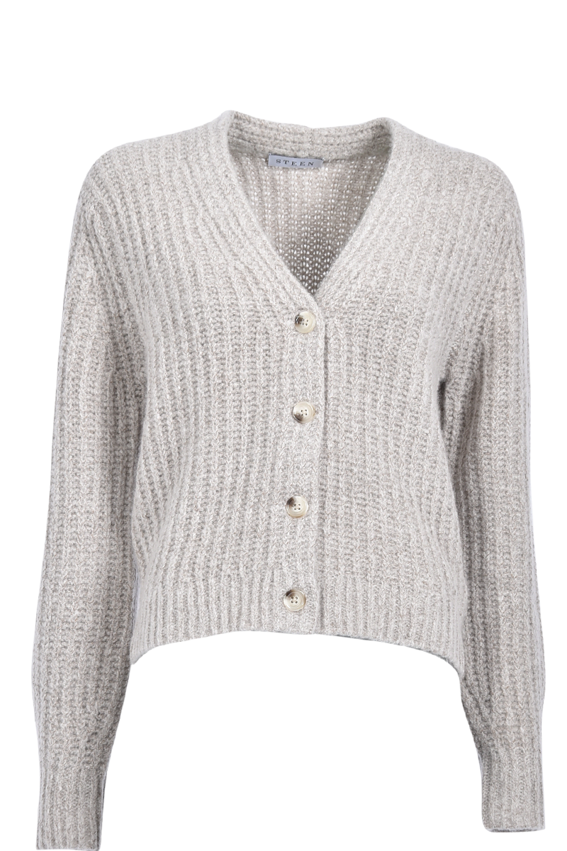 Cardigan in Rippenstrick aus Merino-Kaschmir von INSIEME.