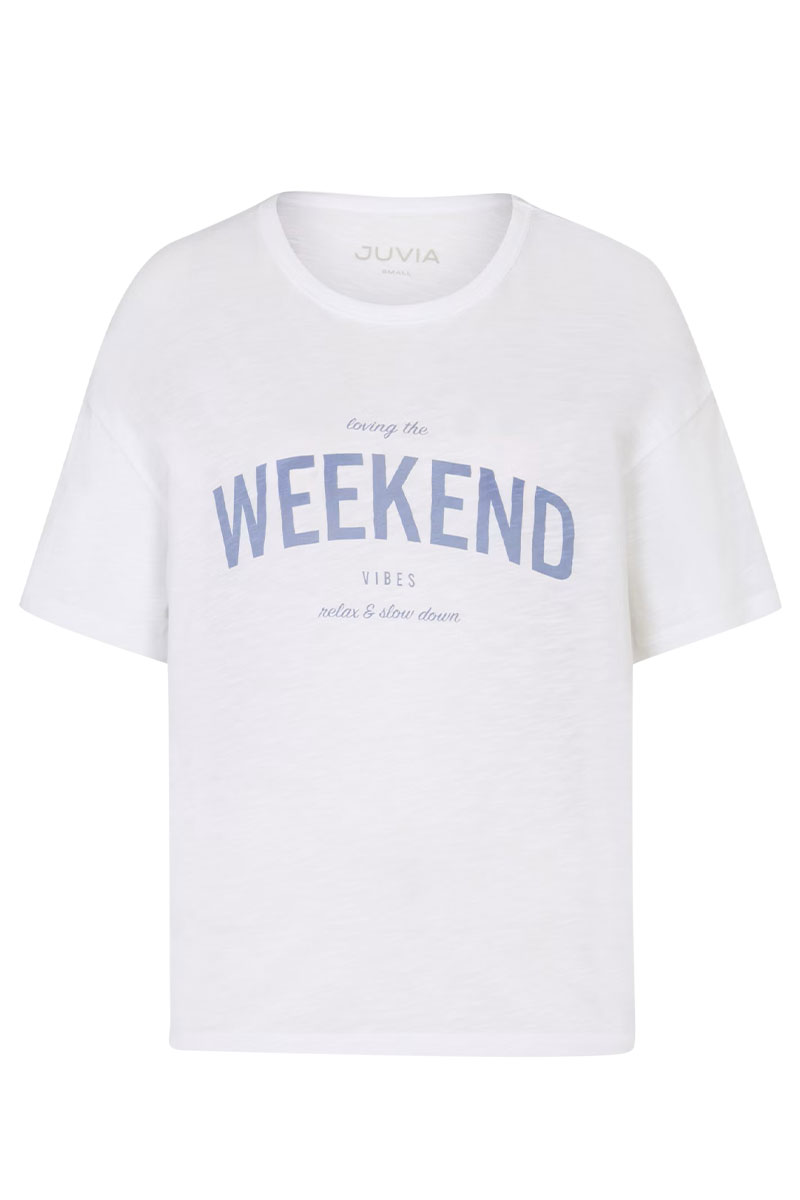 Shirt mit Druck "Weekend" von JUVIA