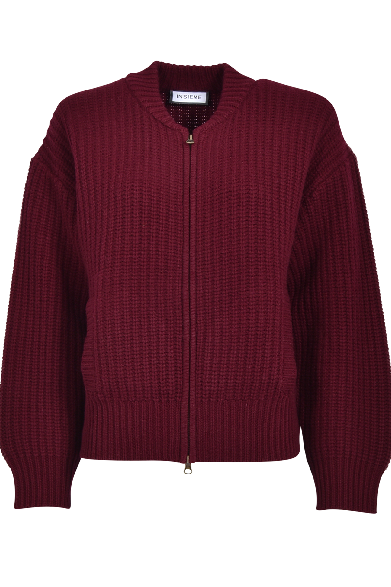 Strickblouson aus Wolle-Kaschmir in Patentstrick von INSIEME.