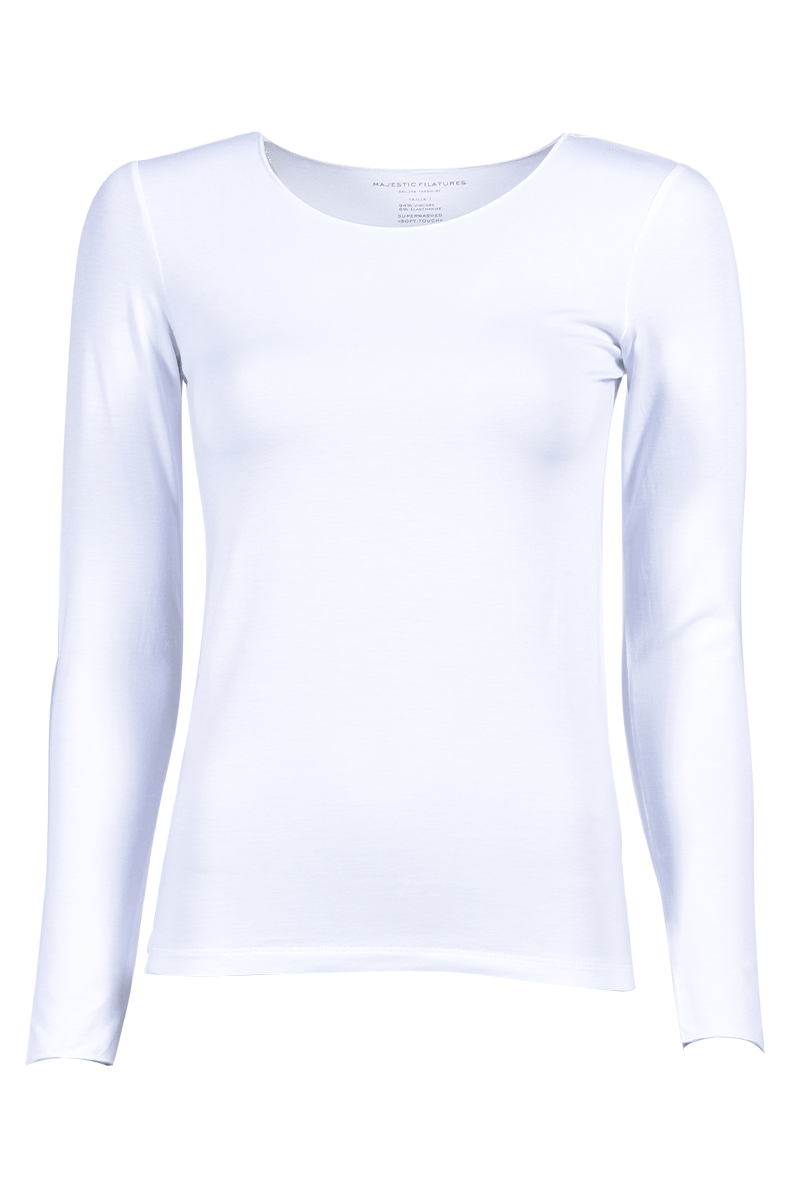 922901706 Langarm-Rundhalsshirt mit aus Viskose von MAJESTIC