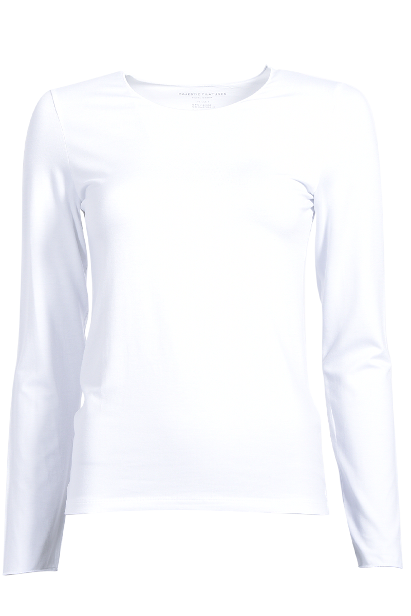 Langarm-Rundhalsshirt mit aus Viskose von MAJESTIC.