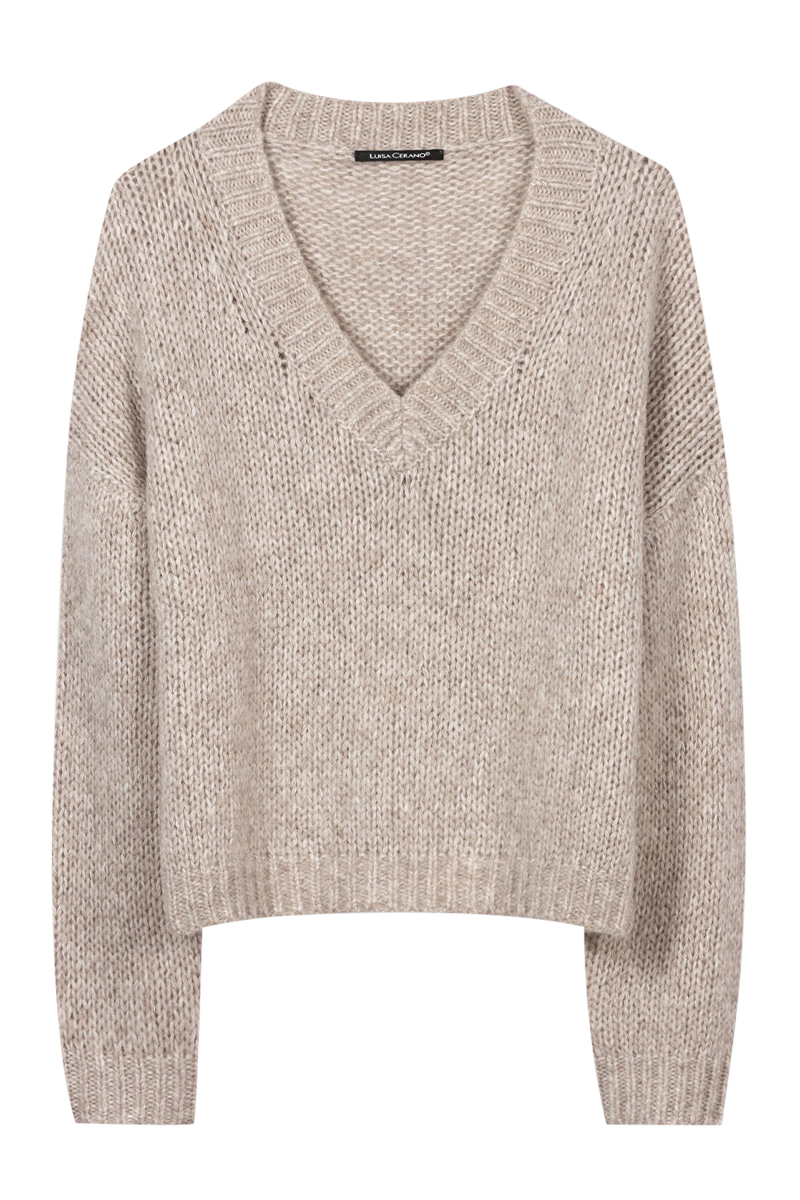 V-Pullover aus Alpaka-Mix von LUISA CERANO.