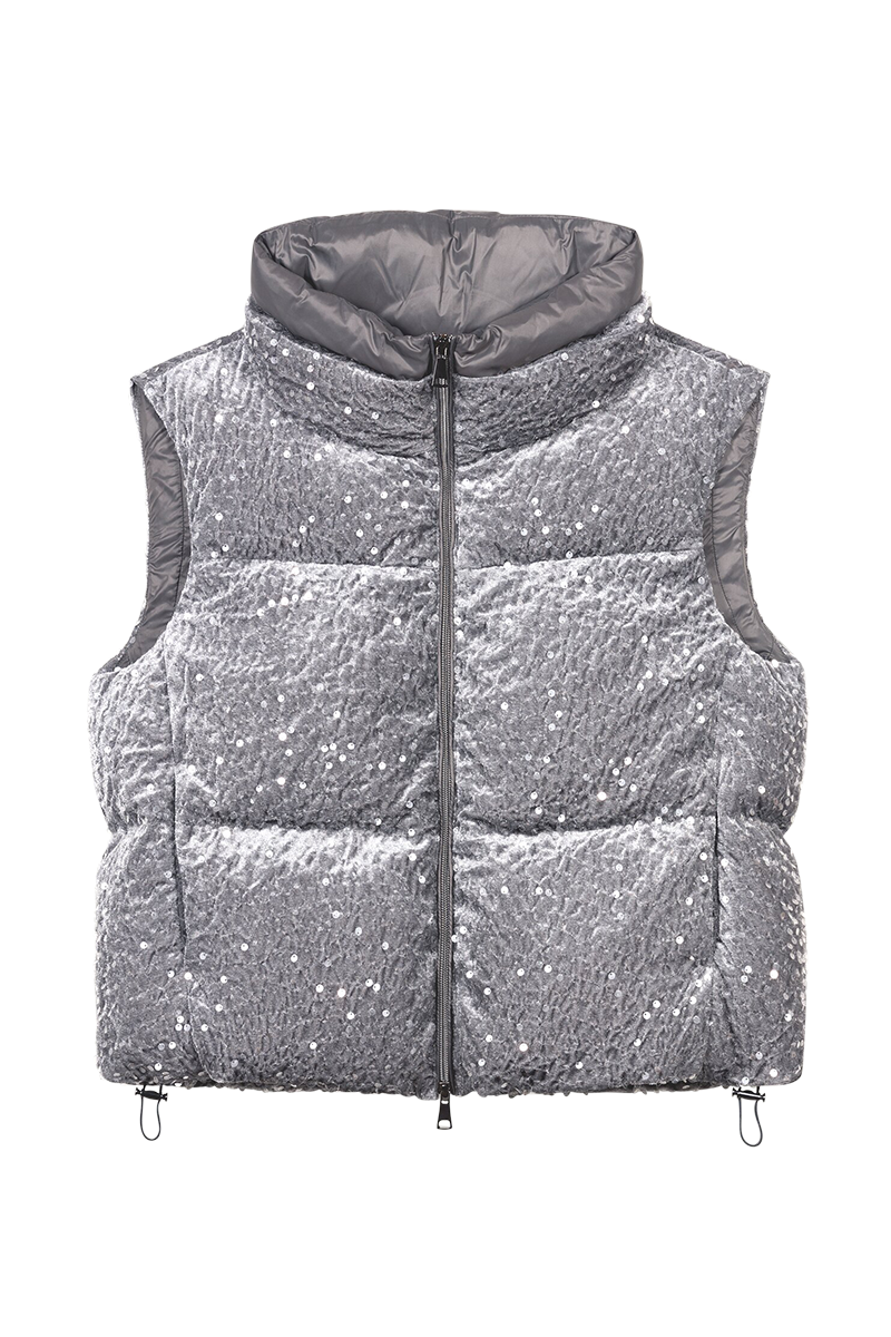 Samt-Daunenweste von LUISA CERANO. Samt-Daunenweste von LUISA CERANO.