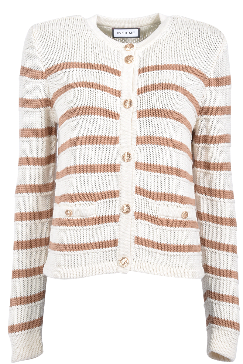 Rundhalsjacke mit Streifen von INSIEME.