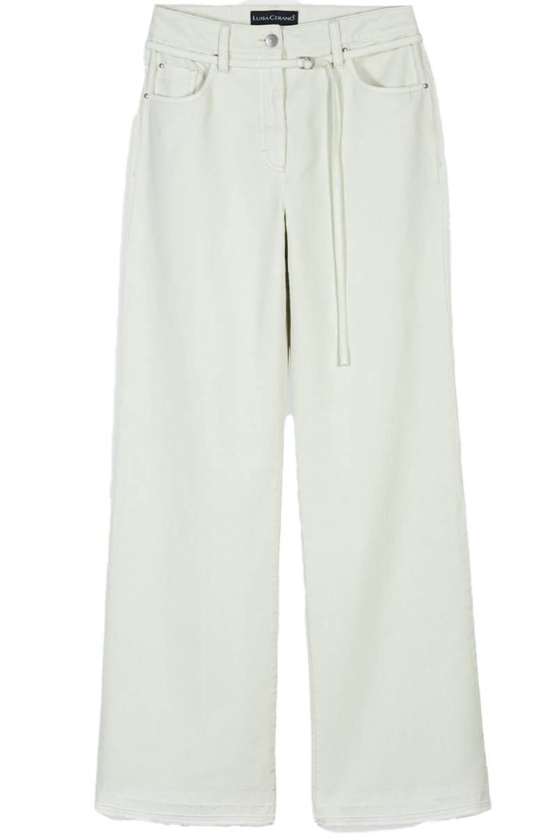 Wideleg-Denim mit Bindegürtel von LUISA CERANO.