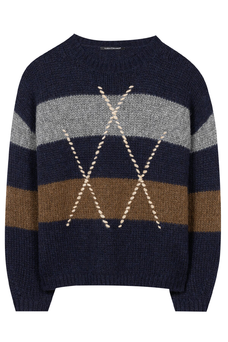 Alpaka-Mix-Pullover mit Muster von LUISA CERANO.
