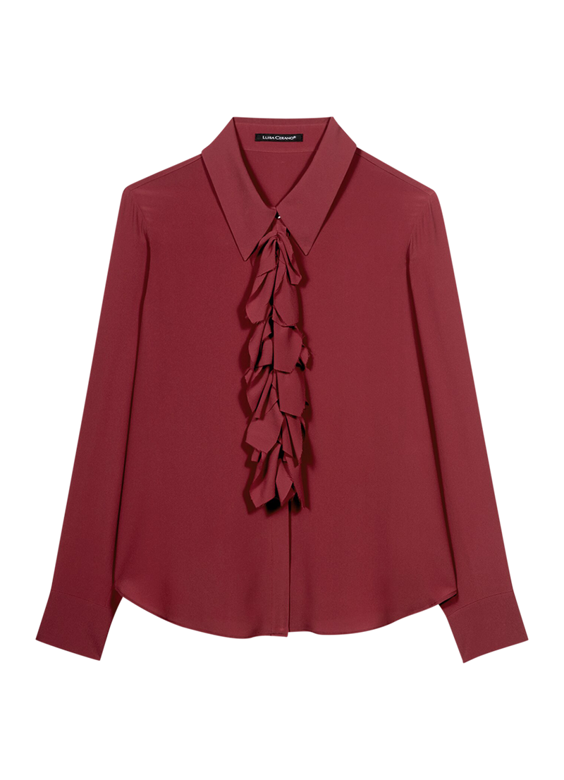 Rüschenbluse aus Seiden-Mix von LUISA CERANO.